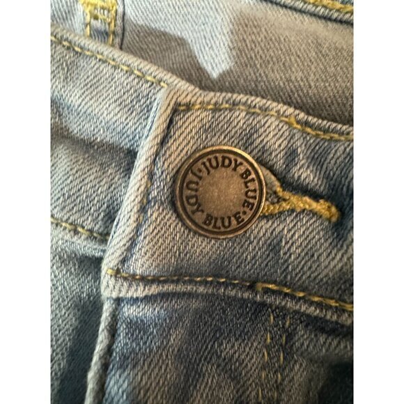 Judy Blue Jeans Womens 28 Blue Relaxed Fit Skinny‎ Stretch Crop Distressed |Q1 - Picture 6 of 9